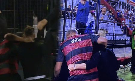 Iván Delfino y Sebastián Beccacece tuvieron una pelea al final del primer tiempo entre Patronato-Defensa y Justicia. Iván Delfino y Sebastián Beccacece tuvieron una pelea al final del primer tiempo entre Patronato-Defensa y Justicia.