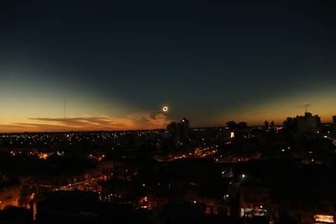 Así se vio el eclipse solar en el sur de Santa Fe