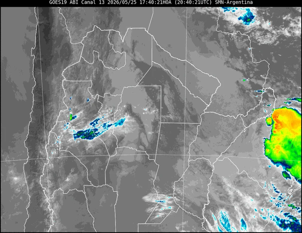 La imagen satelital muestra a la provincia de Santa Fe con nubosidad dispersa. La imagen satelital muestra a la provincia de Santa Fe con nubosidad dispersa.