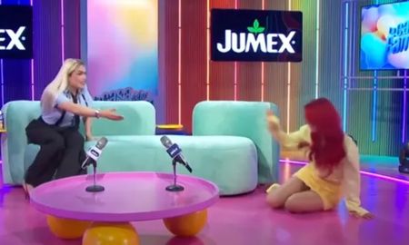 A pesar del golpe, la artista se tomó el accidente con humor y recibió el consuelo de ala conductora.