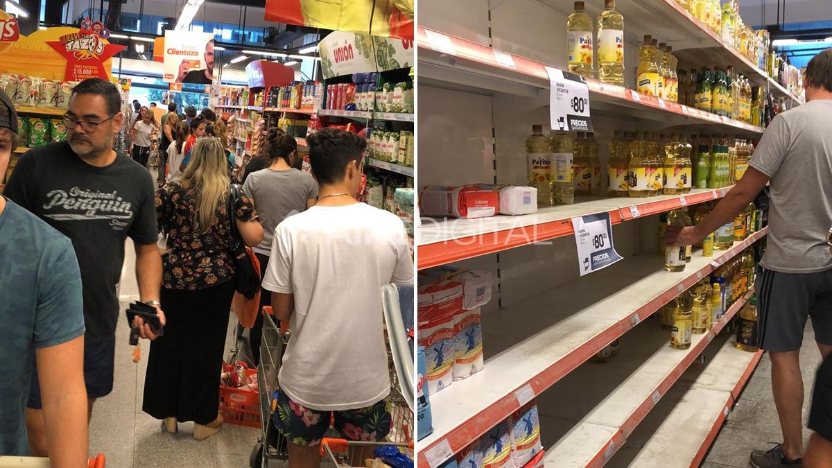 Los supermercados est&aacute;n llenos de clientes comprando provisiones por miedo a la cuarentena.