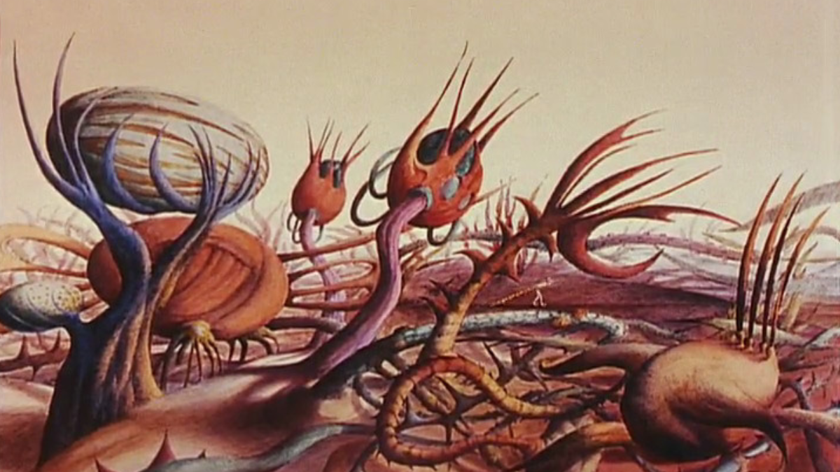 El planeta Ygam, donde los Draags ven a los Oms (humanos) como criaturas para domesticarse o ser cazadas. El planeta Ygam, donde los Draags ven a los Oms (humanos) como criaturas para domesticarse o ser cazadas.