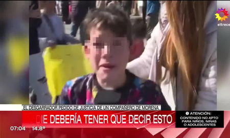 Crimen de Morena Domínguez: un compañerito fue viral por su desgarrador llanto y su pedido desesperado Crimen de Morena Domínguez: un compañerito fue viral por su desgarrador llanto y su pedido desesperado
