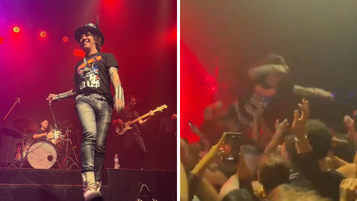 Maxi Trusso se lanzó al público en pleno show pero nadie lo agarró y se dio un golpazo: los videos