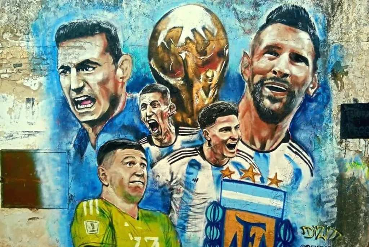 El homenaje del artista corondino Valentín Frutos a La Scaloneta, el equipo que obtuvo la Copa del Mundo.