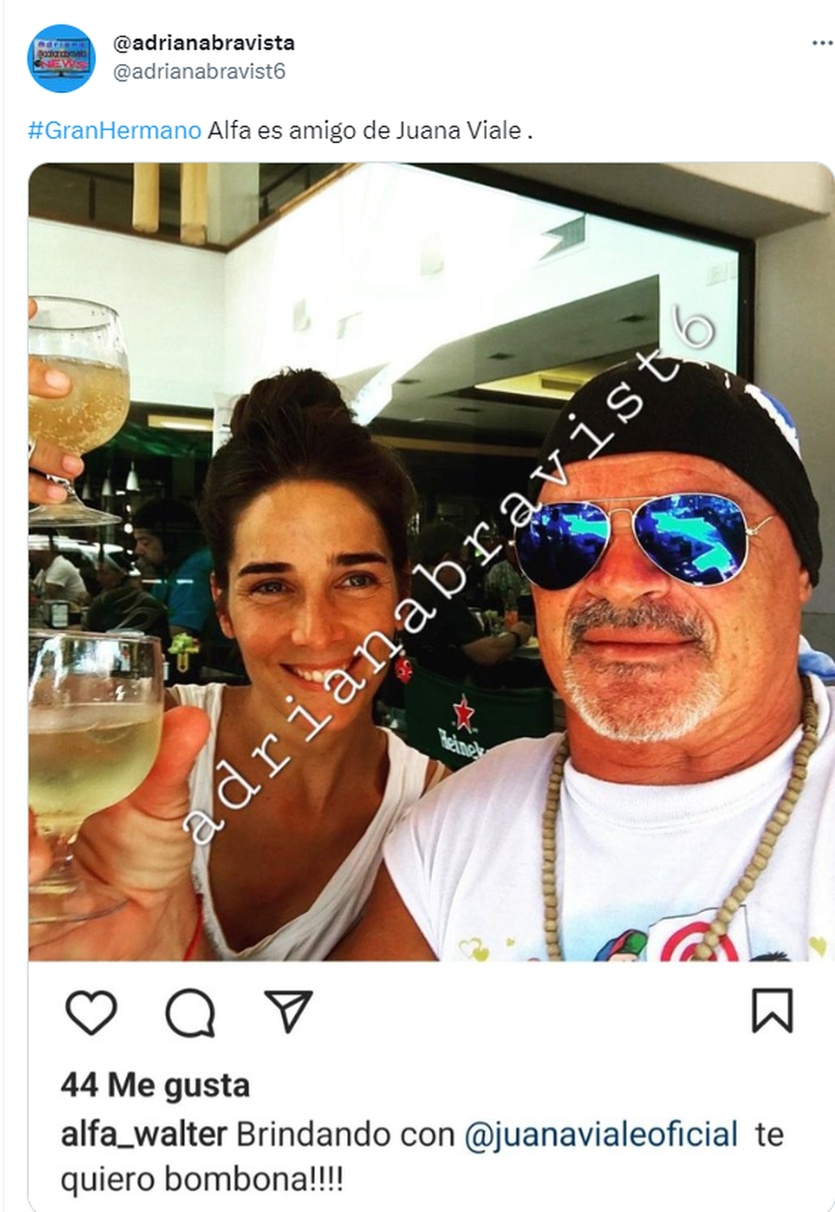 Alfa simuló ser amigo de Juana Viale.