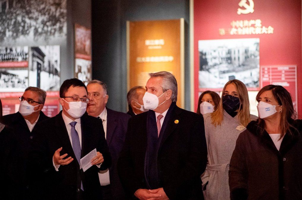 Alberto Fernández durante su gira por China. 