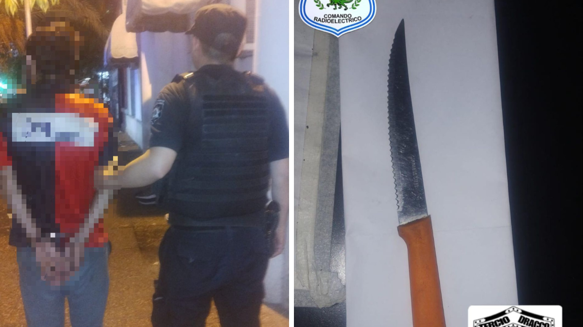 La Policía detuvo a un hombre con un cuchillo en la ciudad de Santa Fe