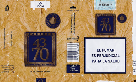 Cigarrilos 4370, fumar es perjudicial para la salud. Cigarrilos 4370, fumar es perjudicial para la salud.