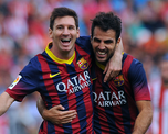 Lionel Messi y Cesc Fábregas juntos en Barcelona. Lionel Messi y Cesc Fábregas juntos en Barcelona.
