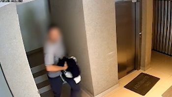 Tras el ataque, el acusado salió del ascensor, bajó al hall del edificio por las escaleras y escapó. 