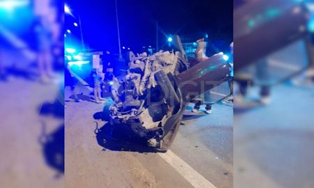 Accidente en la ruta 1: el conductor de un auto perdió el control y volcó Accidente en la ruta 1: el conductor de un auto perdió el control y volcó