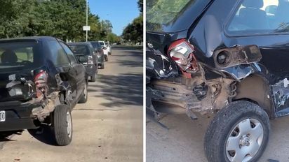 Video impactante: chocó contra un auto estacionado en el Parque Federal, escapó y piden datos para dar con el conductor