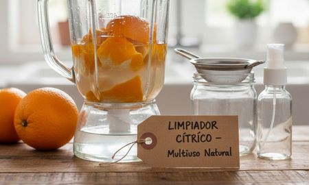 Licuar cáscara de naranja y vinagre. Licuar cáscara de naranja y vinagre.