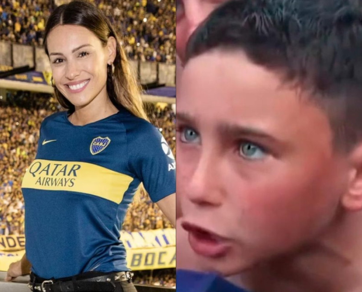 Pampita le cumplió el sueño a un nene hincha de Boca.