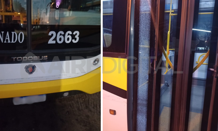 Apedrearon un colectivo de la Línea 5 Apedrearon un colectivo de la Línea 5