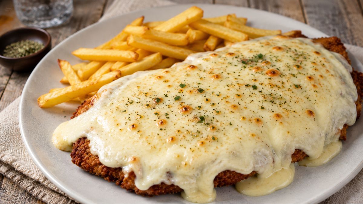 La receta para hacer milaneza a la suiza, cremosa con queso gratinado que transforma cualquier comida.