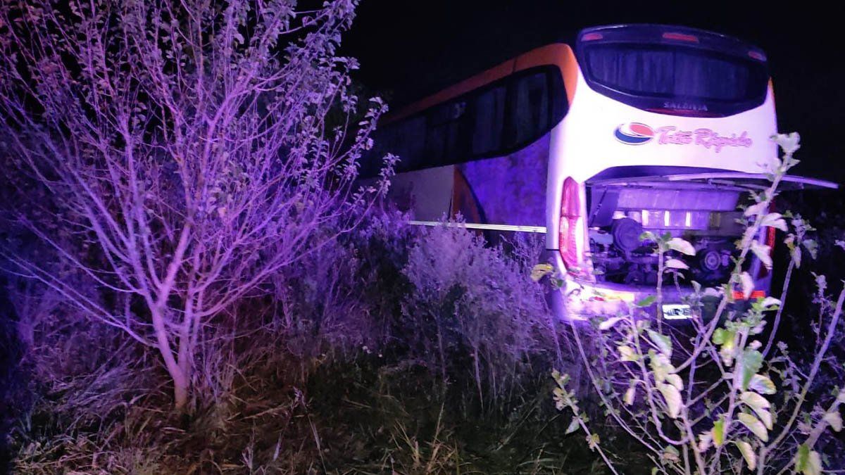 Un colectivo de la empresa Tata Rápido volcó el lunes por la noche a la altura de la localidad de Timbúes.