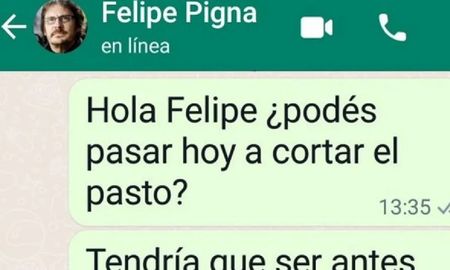 Quiso pedir turno con el jardinero, pero la pifió y le mandó un mensaje a Felipe Pigna: mirá la desopilante respuesta del historiador Quiso pedir turno con el jardinero, pero la pifió y le mandó un mensaje a Felipe Pigna: mirá la desopilante respuesta del historiador