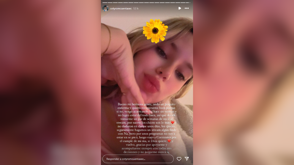 Coti Romero hizo un anuncio en su cuenta secundaria de Instagram. Coti Romero hizo un anuncio en su cuenta secundaria de Instagram.