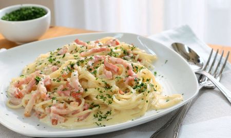 Espaguetis a la carbonara. Espaguetis a la carbonara.