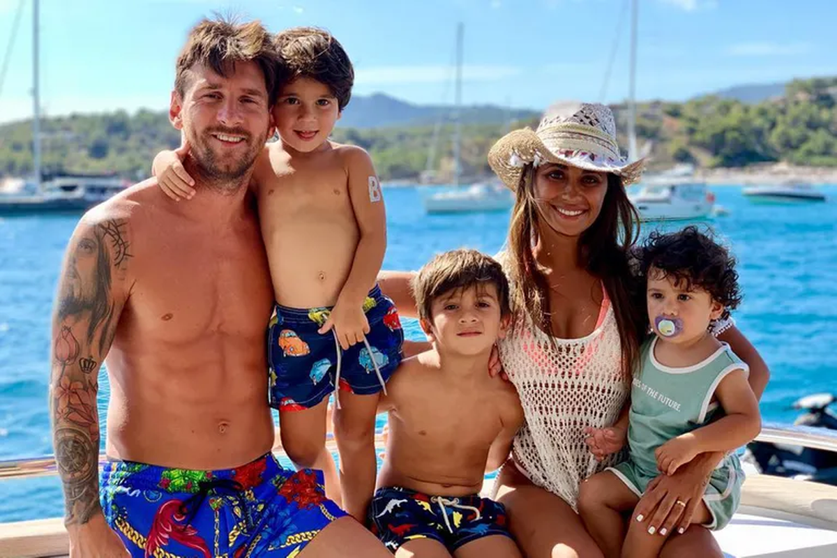 Messi junto a su familia.