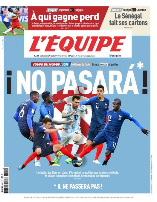 La tapa de la revista L’Équipe de Francia sobre Messi