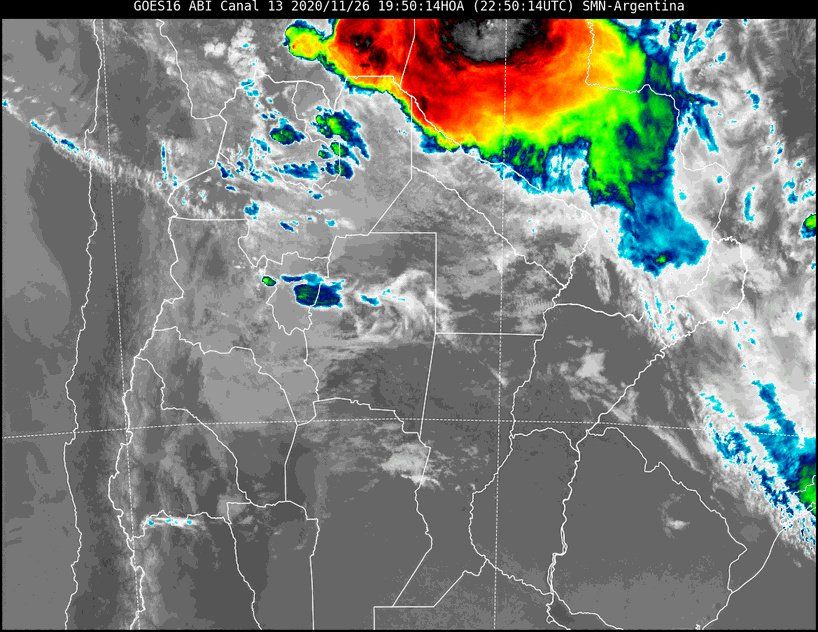 En la imagen satelital se observa poca nubosidad en nuestra región. Sin embargo, continúa activa la corriente de aire desde el oeste que ingresa humedad en altura y si bien las condiciones han mejorado, se mantienen algo inestables.
