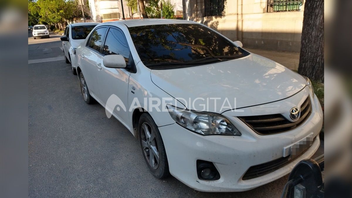 El auto de Ruffino con el que se trasladó a la banda.