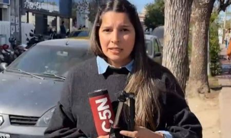 Momento de tensión durante una cobertura en vivo de C5N. Momento de tensión durante una cobertura en vivo de C5N.