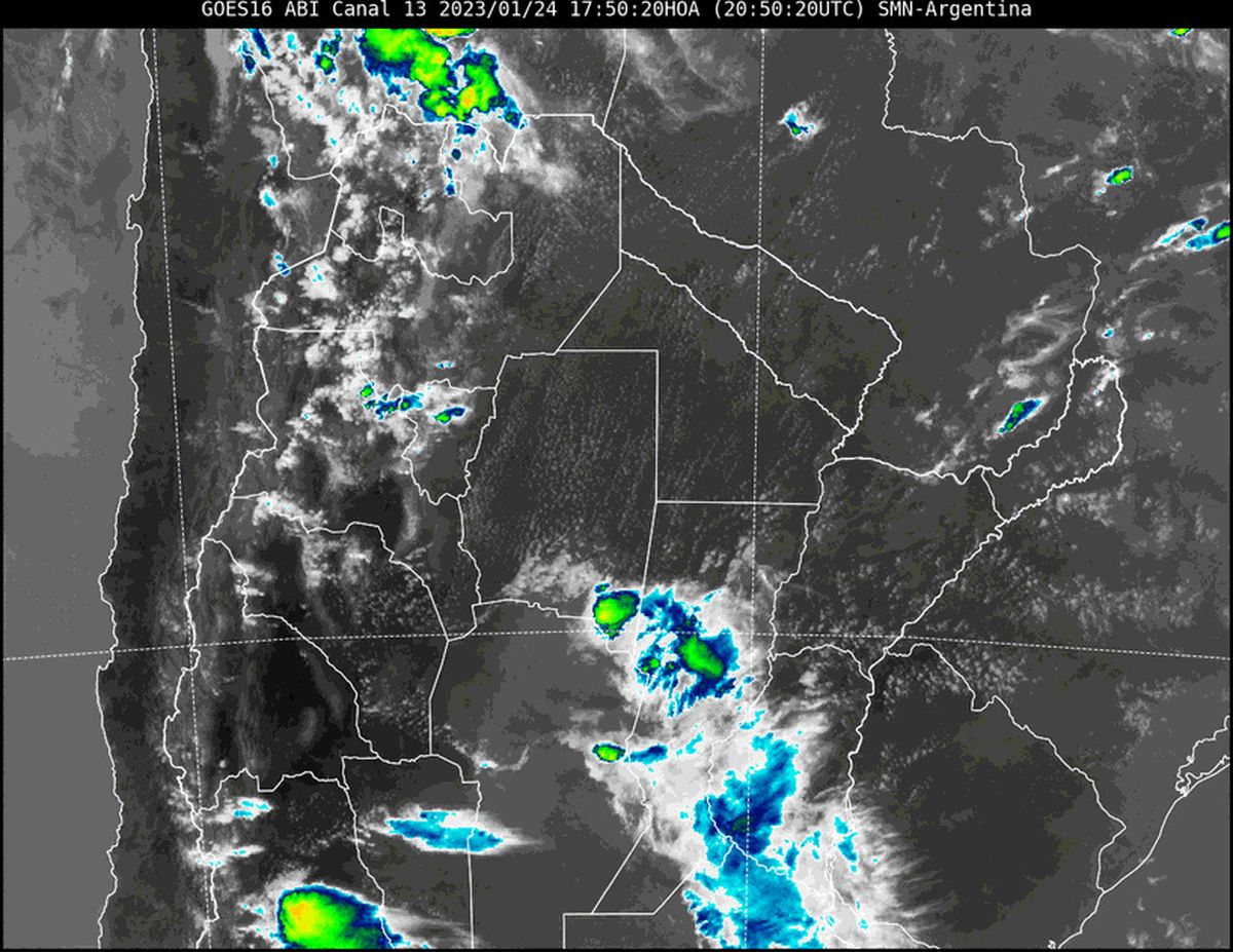 En la imagen satelital se observa que el cielo de gran parte de nuestra provincia se encuentra cubierto con nubosidad asociada a inestabilidad.
