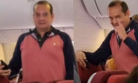 Se escapó del trabajo para hacer un viaje y se encontró con su jefe en el avión. Se escapó del trabajo para hacer un viaje y se encontró con su jefe en el avión.