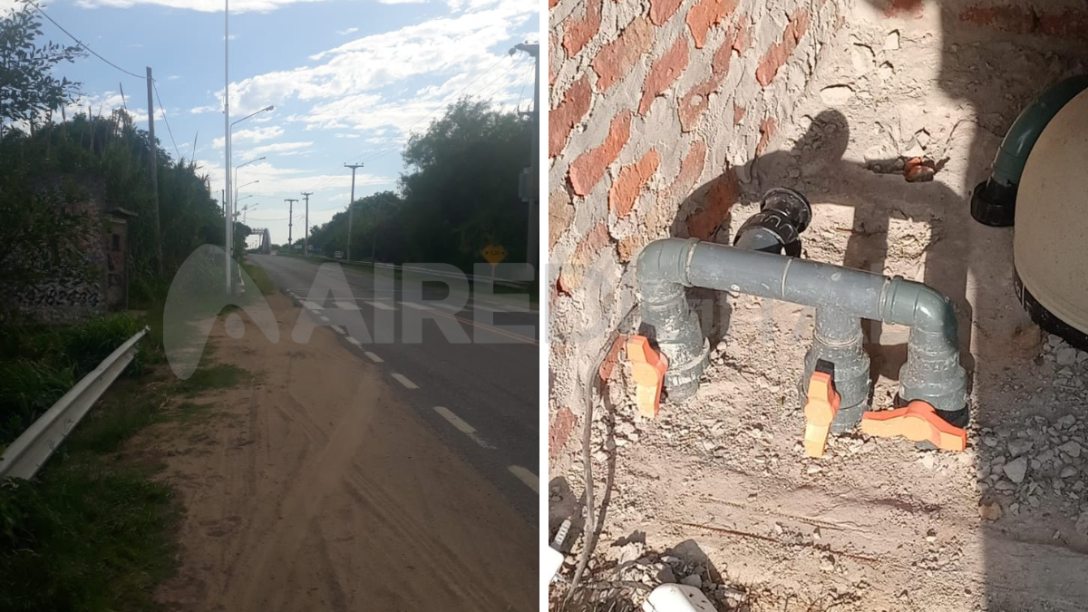 Arroyo Leyes: a la izquierda, otro de los puntos señalados por los vecinos, como blanco del robo de luminarias. Arroyo Leyes: a la izquierda, otro de los puntos señalados por los vecinos, como blanco del robo de luminarias.