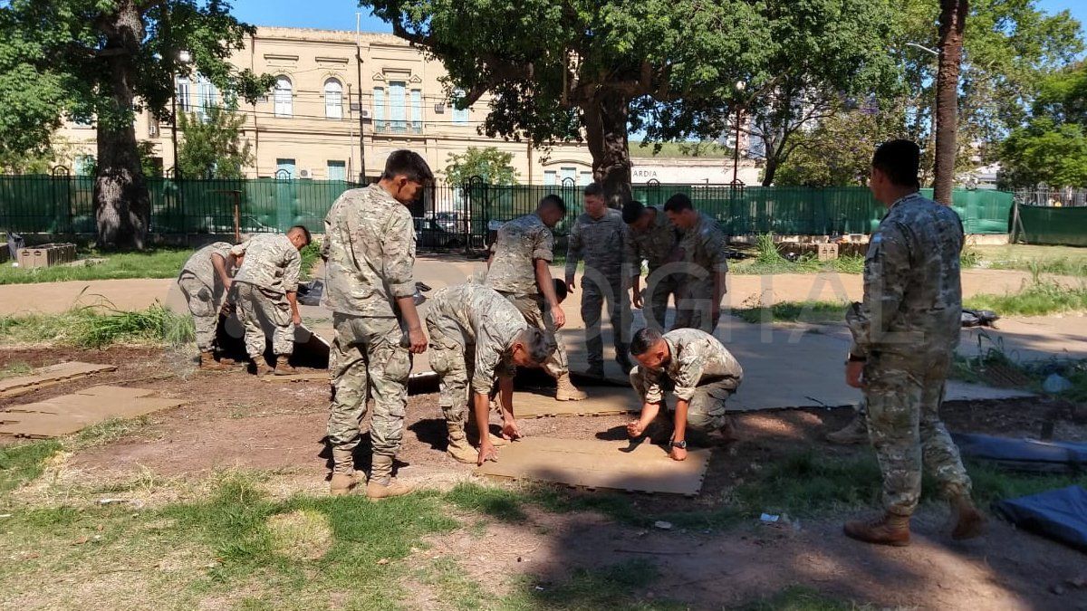 Desarmaron el hospital de campaña ubicado en el Liceo Militar.
