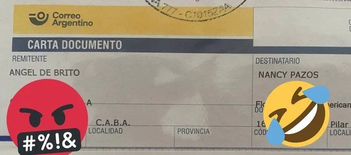 La fuerte reacción de Nancy Pazos a la carta documento de Ángel de Brito.