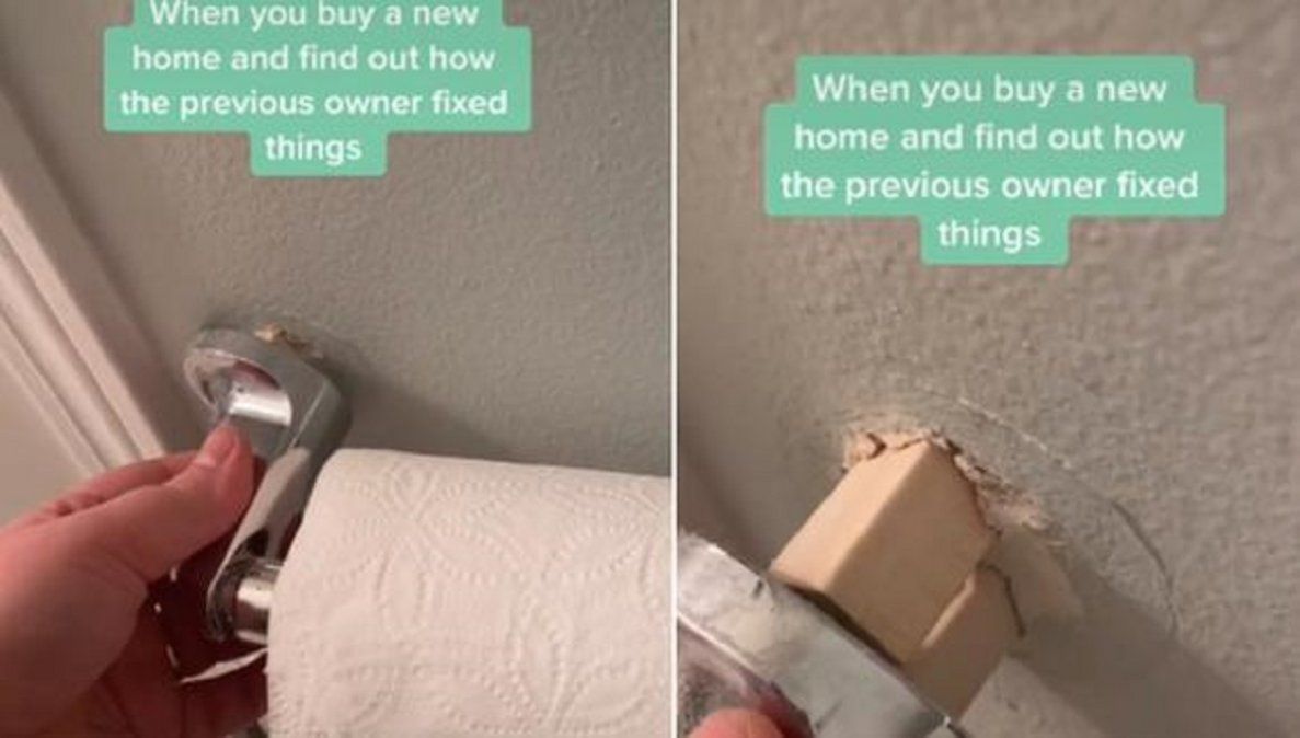 Video viral: compró una casa y se sorprendió al descubrir cómo el dueño anterior hizo una reparación.