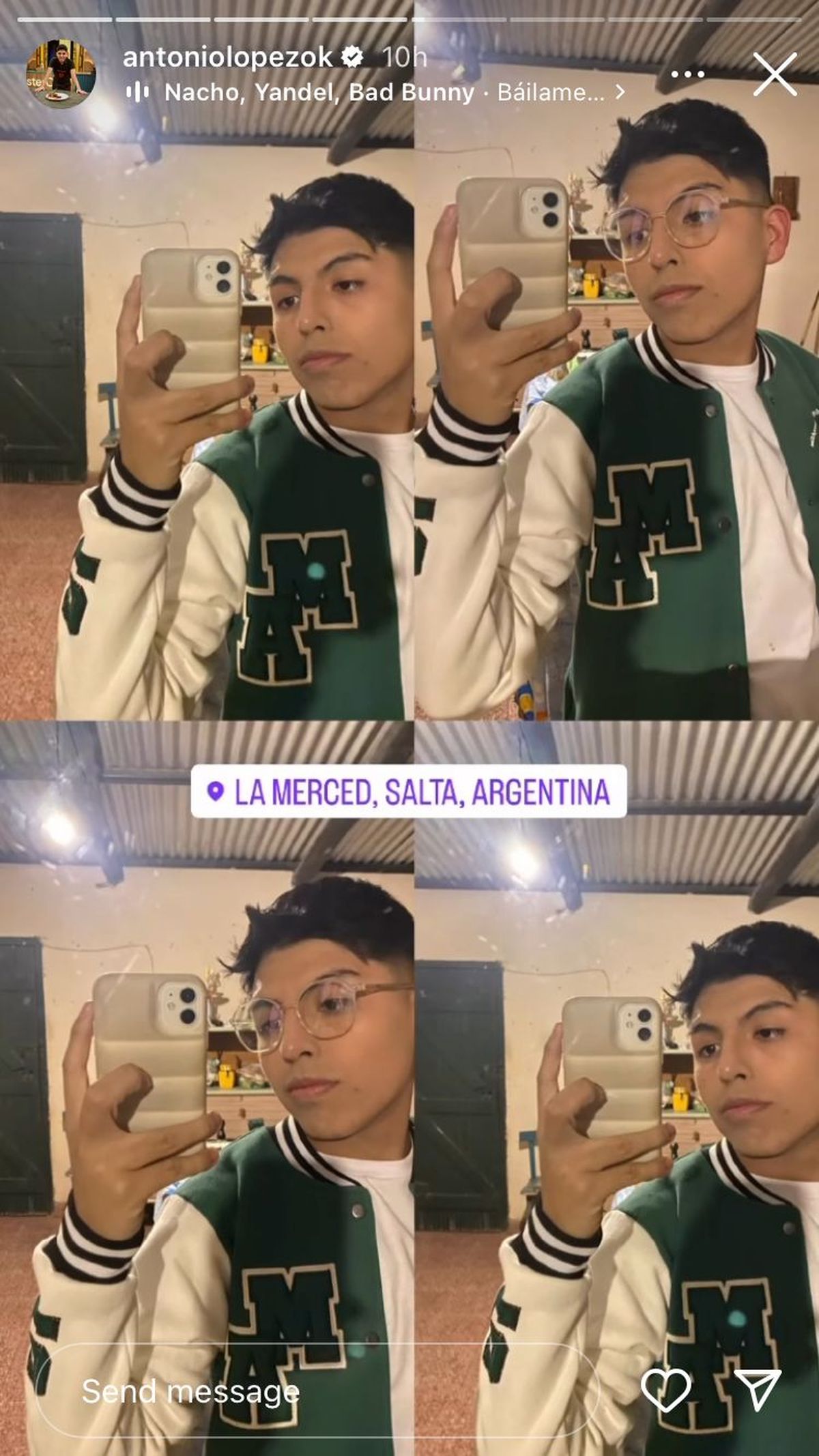 Antonio López se encuentra en su ciudad natal, La Merced, Salta. Antonio López se encuentra en su ciudad natal, La Merced, Salta.