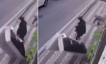 Video viral: una mujer casi muere luego de que lanzaran un sillón desde el tercer piso de un edificio. Video viral: una mujer casi muere luego de que lanzaran un sillón desde el tercer piso de un edificio.