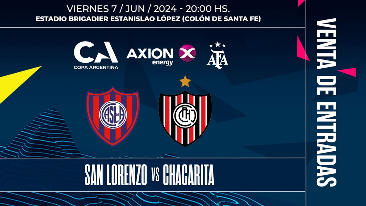 Copa Argentina en Santa Fe: se venden entradas para San Lorenzo vs Chacarita. Copa Argentina en Santa Fe: se venden entradas para San Lorenzo vs Chacarita.