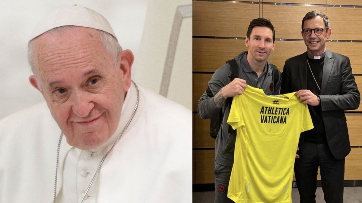El Papa Francisco le obsequió a Lionel Messi una camiseta del ﻿Athletica Vaticana