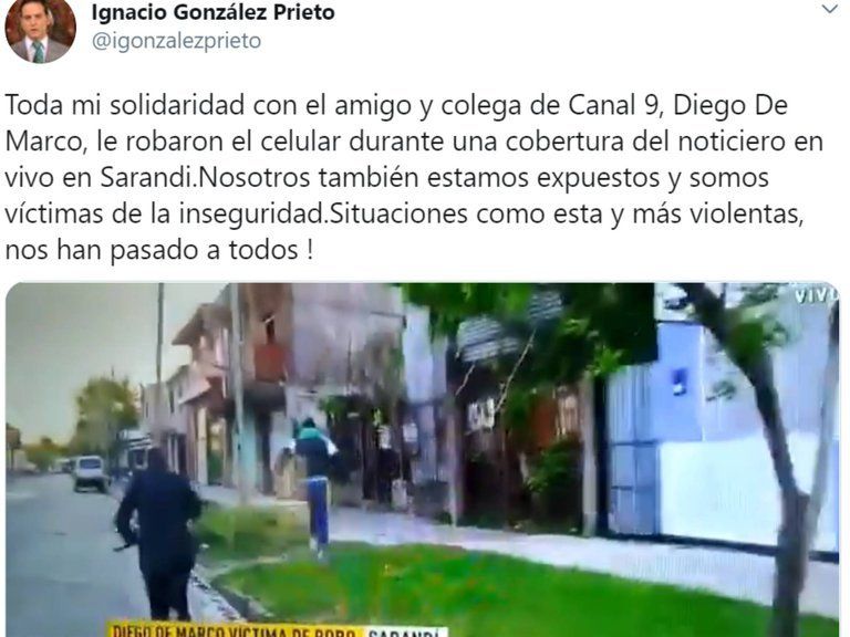 El mensaje de González Prieto sobre el robo que sufrió su colega