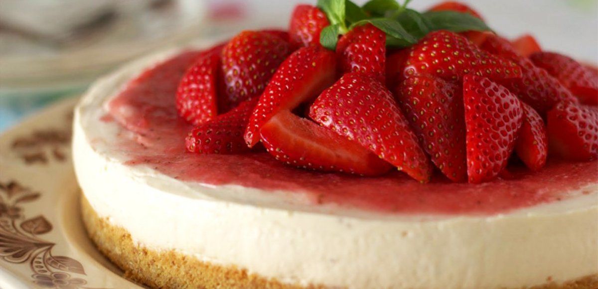 Cheesecake de frutillas sin horno