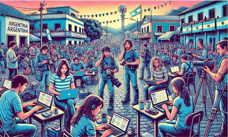 Chequeado impulsa una red federal de periodismo en innovación en Argentina. (Imagen generada con IA Dall-E y edición de Chequeado) Chequeado impulsa una red federal de periodismo en innovación en Argentina. (Imagen generada con IA Dall-E y edición de Chequeado)