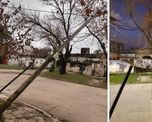Poste de telefonía inclinado en barrio Ciudadela: vecinos denuncian que hace seis días esperan una solución. Poste de telefonía inclinado en barrio Ciudadela: vecinos denuncian que hace seis días esperan una solución.