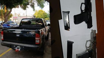 Una mujer denunció a su pareja en Santa Fe, la Policía lo detuvo y encontró dentro de su camioneta dos armas de fuego