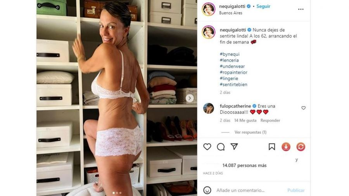 Nequi Galotti posó en ropa interior.
