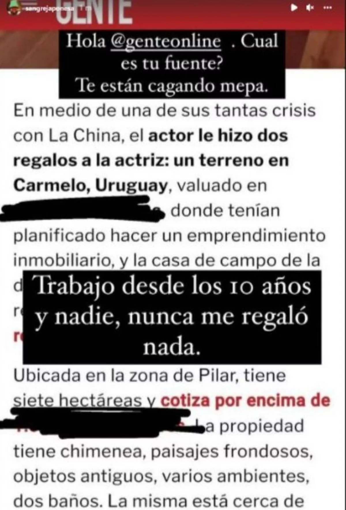 El ir&oacute;nico descargo de la China Su&aacute;rez por un supuesto regalo de su expareja.