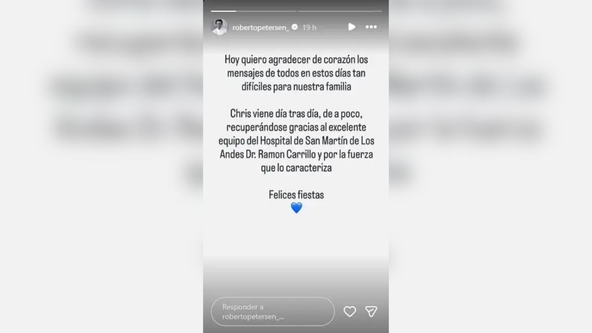 Roberto asegur&oacute; que Christian Petersen mostr&oacute; una mejor&iacute;a en plena Navidad.