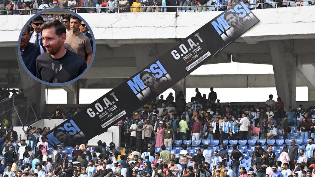 Caos y disturbios en la visita de Lionel Messi a India: las fotos de los incidentes