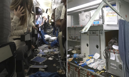 Así quedó el avión de Aerolíneas Argentinas que sufrió turbulencias antes de llegar a Ezeiza: las fotos Así quedó el avión de Aerolíneas Argentinas que sufrió turbulencias antes de llegar a Ezeiza: las fotos